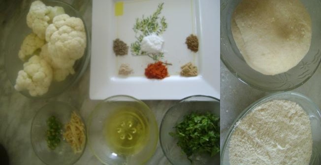 Ingredients for Cripsy Gobi Paratha